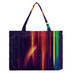 Perfection Graphic Colorful Lines Medium Zipper Tote Bag