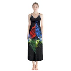 Perfect Amoled Screens Fire Water Leaf Sun Chiffon Maxi Dress by Mariart