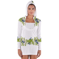 Birthday Card Flowers Daisies Ivy Women s Long Sleeve Hooded T-shirt by Nexatart
