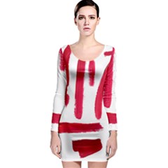 Paint Paint Smear Splotch Texture Long Sleeve Bodycon Dress by Nexatart