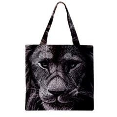 My Lion Sketch Zipper Grocery Tote Bag