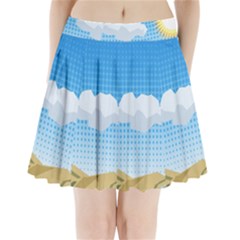 Grid Sky Course Texture Sun Pleated Mini Skirt by Nexatart