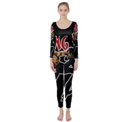 Kung Fu  Long Sleeve Catsuit by Valentinaart