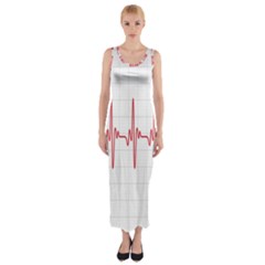 Cardiogram Vary Heart Rate Perform Line Red Plaid Wave Waves Chevron Fitted Maxi Dress by Mariart
