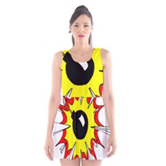 Book Explosion Boom Dinamite Scoop Neck Skater Dress by Mariart