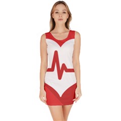 Cardiologist Hypertension Rheumatology Specialists Heart Rate Red Love Sleeveless Bodycon Dress by Mariart