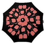 Craft Pink Black Polka Spot Straight Umbrellas