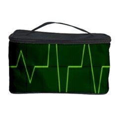 Heart Rate Green Line Light Healty Cosmetic Storage Case by Mariart