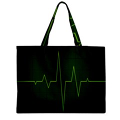 Heart Rate Green Line Light Healty Medium Tote Bag by Mariart