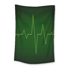 Heart Rate Green Line Light Healty Small Tapestry by Mariart
