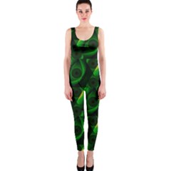 Green Eye Line Triangle Poljka Onepiece Catsuit by Mariart