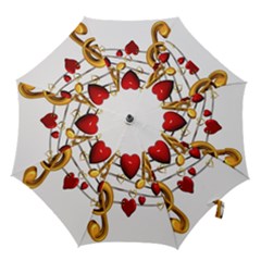 Music Notes Heart Beat Hook Handle Umbrellas (small) by Mariart