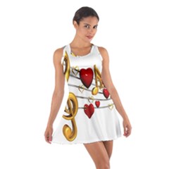 Music Notes Heart Beat Cotton Racerback Dress by Mariart