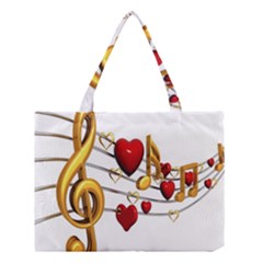 Music Notes Heart Beat Medium Tote Bag by Mariart