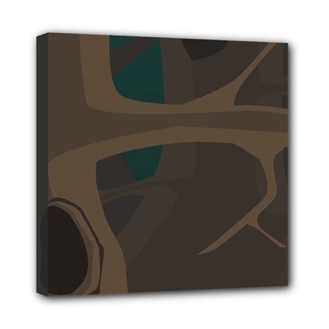 Tree Jungle Brown Green Mini Canvas 8  X 8  by Mariart