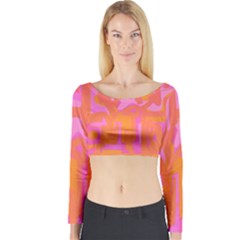 Abstract Art Long Sleeve Crop Top by ValentinaDesign