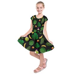 Tropical Pattern Kids  Short Sleeve Dress by Valentinaart