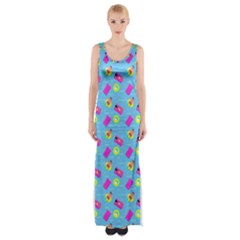 Summer Pattern Maxi Thigh Split Dress by ValentinaDesign