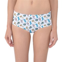 Dinosaurs Pattern Mid-waist Bikini Bottoms by ValentinaDesign