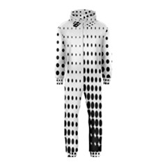 Comic Dots Polka Black White Hooded Jumpsuit (kids) by Mariart