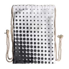 Comic Dots Polka Black White Drawstring Bag (large)