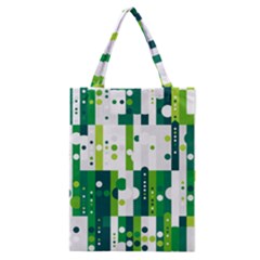Generative Art Experiment Rectangular Circular Shapes Polka Green Vertical Classic Tote Bag