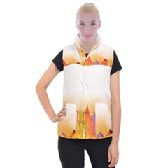 Autumn Leaves Colorful Fall Foliage Women s Button Up Puffer Vest by Nexatart