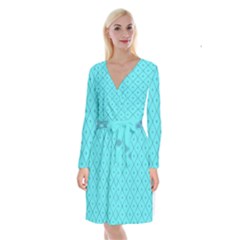 Pattern Background Texture Long Sleeve Velvet Front Wrap Dress