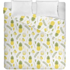 Pineapple Fruit And Juice Patterns Duvet Cover Double Side (king Size) by TastefulDesigns