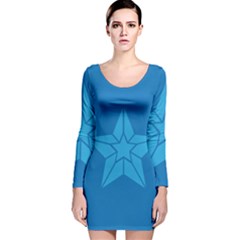 Star Design Pattern Texture Sign Long Sleeve Velvet Bodycon Dress by Nexatart