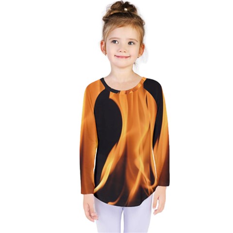 Fire Flame Pillar Of Fire Heat Kids  Long Sleeve Tee by Nexatart