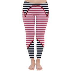 Heart Stripes Symbol Striped Classic Winter Leggings by Nexatart
