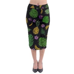 Tropical Pattern Midi Pencil Skirt by Valentinaart