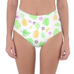 Tropical Pattern Reversible High-waist Bikini Bottoms by Valentinaart