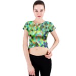 Pixel Pattern A Completely Seamless Background Design Crew Neck Crop Top