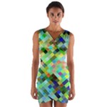 Pixel Pattern A Completely Seamless Background Design Wrap Front Bodycon Dress