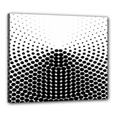 Black White Polkadots Line Polka Dots Canvas 24  X 20  by Mariart
