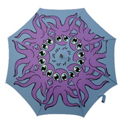 Colorful Cartoon Octopuses Pattern Fear Animals Sea Purple Hook Handle Umbrellas (small)