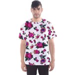 Crown Red Flower Floral Calm Rose Sunflower White Men s Sports Mesh Tee