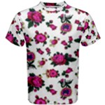 Crown Red Flower Floral Calm Rose Sunflower White Men s Cotton Tee