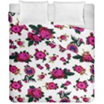 Crown Red Flower Floral Calm Rose Sunflower White Duvet Cover Double Side (California King Size)