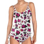 Crown Red Flower Floral Calm Rose Sunflower White Tankini