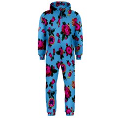 Crown Red Flower Floral Calm Rose Sunflower Hooded Jumpsuit (men)  by Mariart