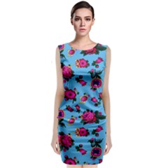 Crown Red Flower Floral Calm Rose Sunflower Classic Sleeveless Midi Dress by Mariart