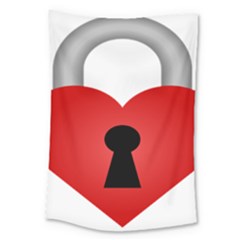 Heart Padlock Red Love Large Tapestry