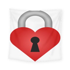 Heart Padlock Red Love Square Tapestry (small) by Mariart