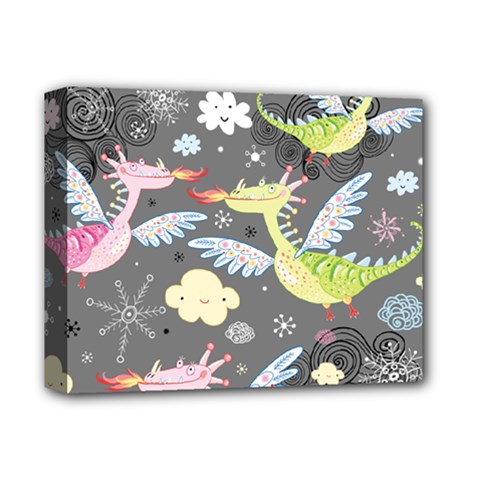 Dragonfly Animals Dragom Monster Fair Cloud Circle Polka Deluxe Canvas 14  X 11  by Mariart