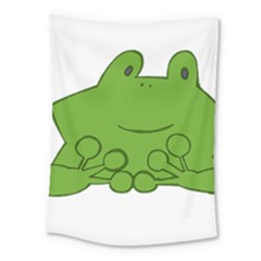 Illustrain Frog Animals Green Face Smile Medium Tapestry