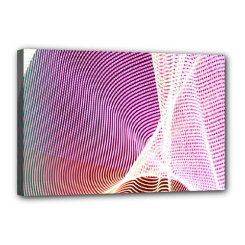 Light Means Net Pink Rainbow Waves Wave Chevron Canvas 18  X 12 