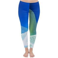 Light Means Net Pink Rainbow Waves Wave Chevron Green Blue Classic Winter Leggings by Mariart